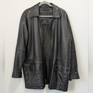 VINTAGE Men's LAMBSKIN Claiborne Outerwear Leather Jacket Size Medium